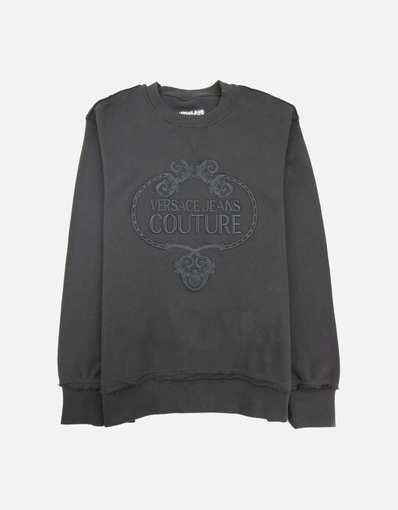 Jeans Couture Felpa Sweat Embossed Logo Black