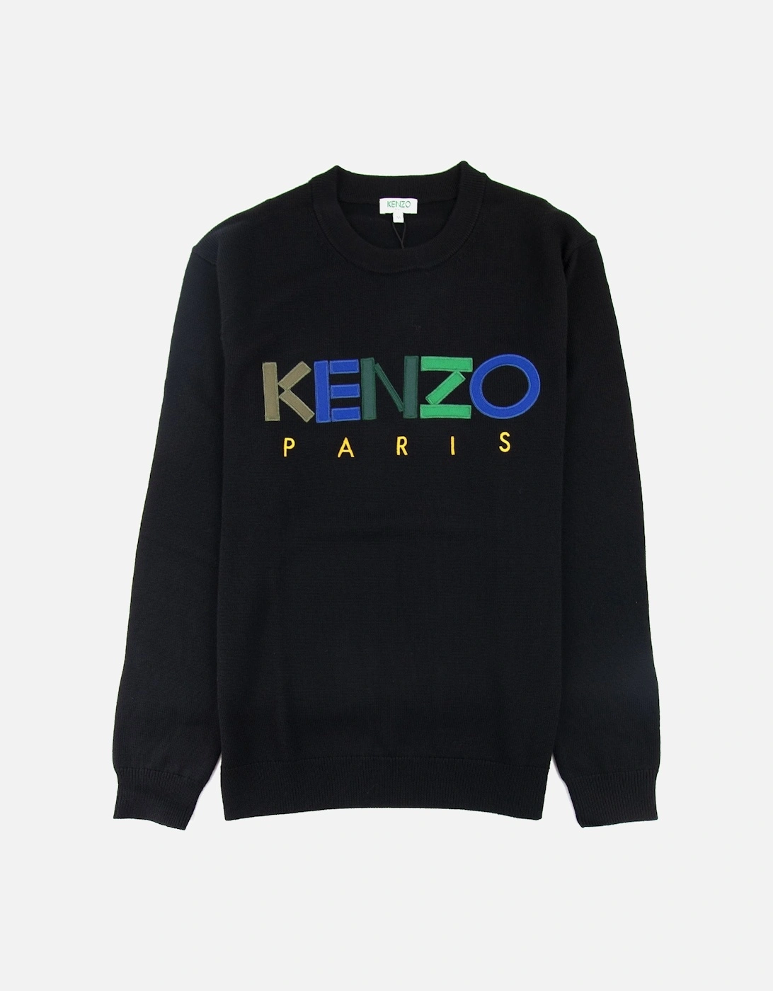 Logo Crew Knit Sweatshirt Black, 3 of 2