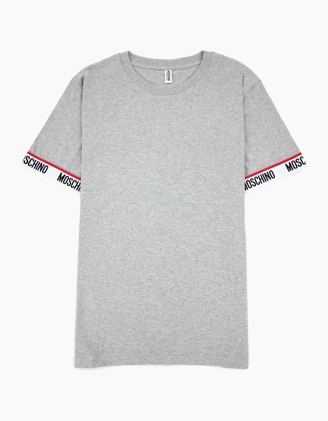 Men's Moschino Underwear Tape Cuff Sleeve T Shirt Grey 0489 - Size: 36