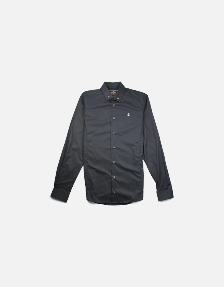 Button Down Slim Fit Shirt Black
