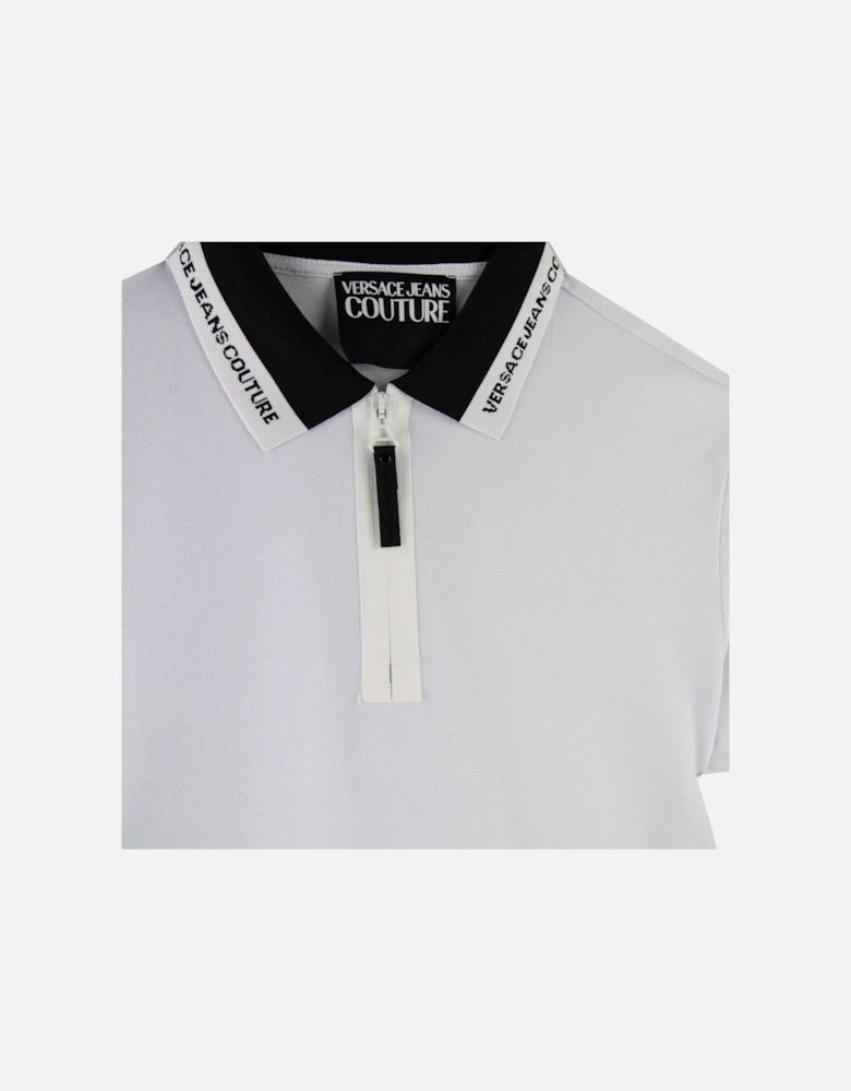 Jeans Couture Zip Polo Collar Logo White