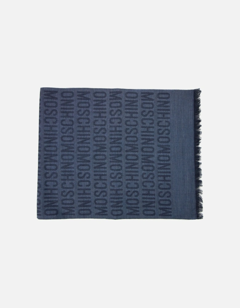 All Over Logo Print Scarf Sky Blue