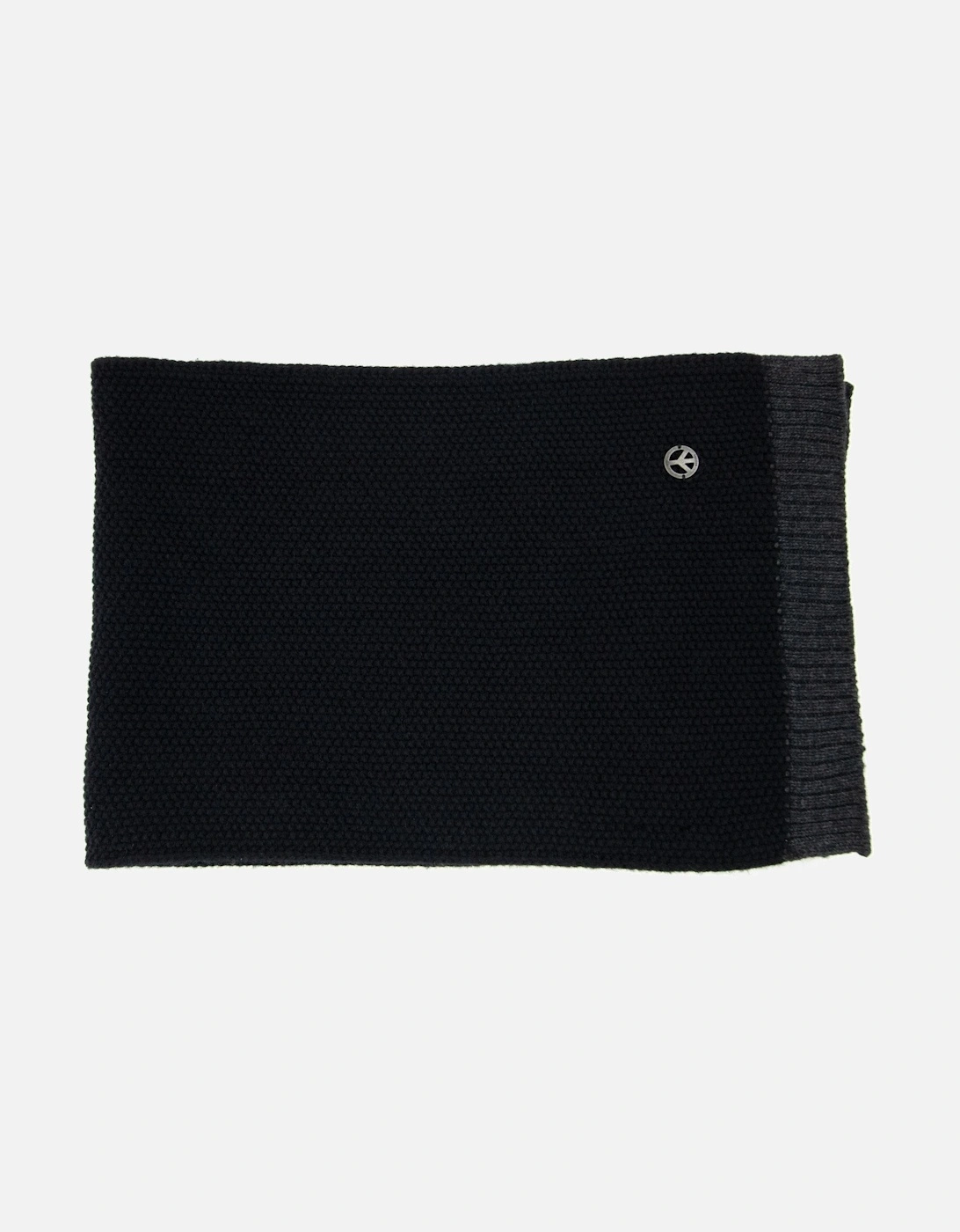Metal Logo Lambs Wool Scarf Dark Navy, 4 of 3