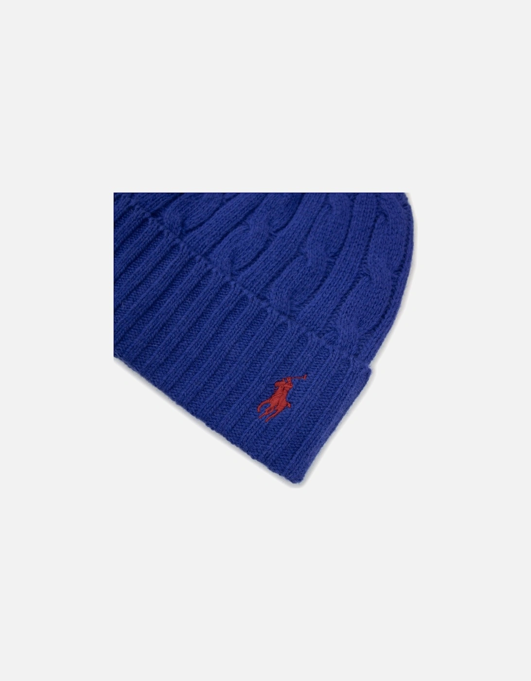 Cable-knit Merino Wool-blend Beanie Elec Blue