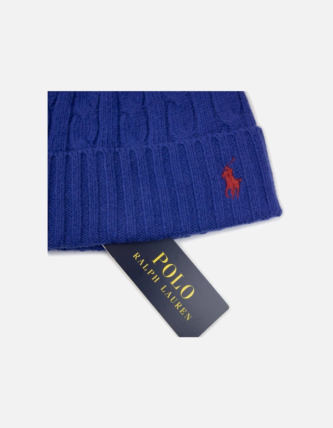 Cable-knit Merino Wool-blend Beanie Elec Blue