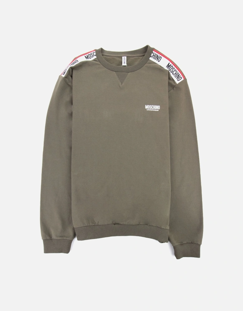 Underwear Shoulder Tape Crew Neck Sweatshirt Khaki