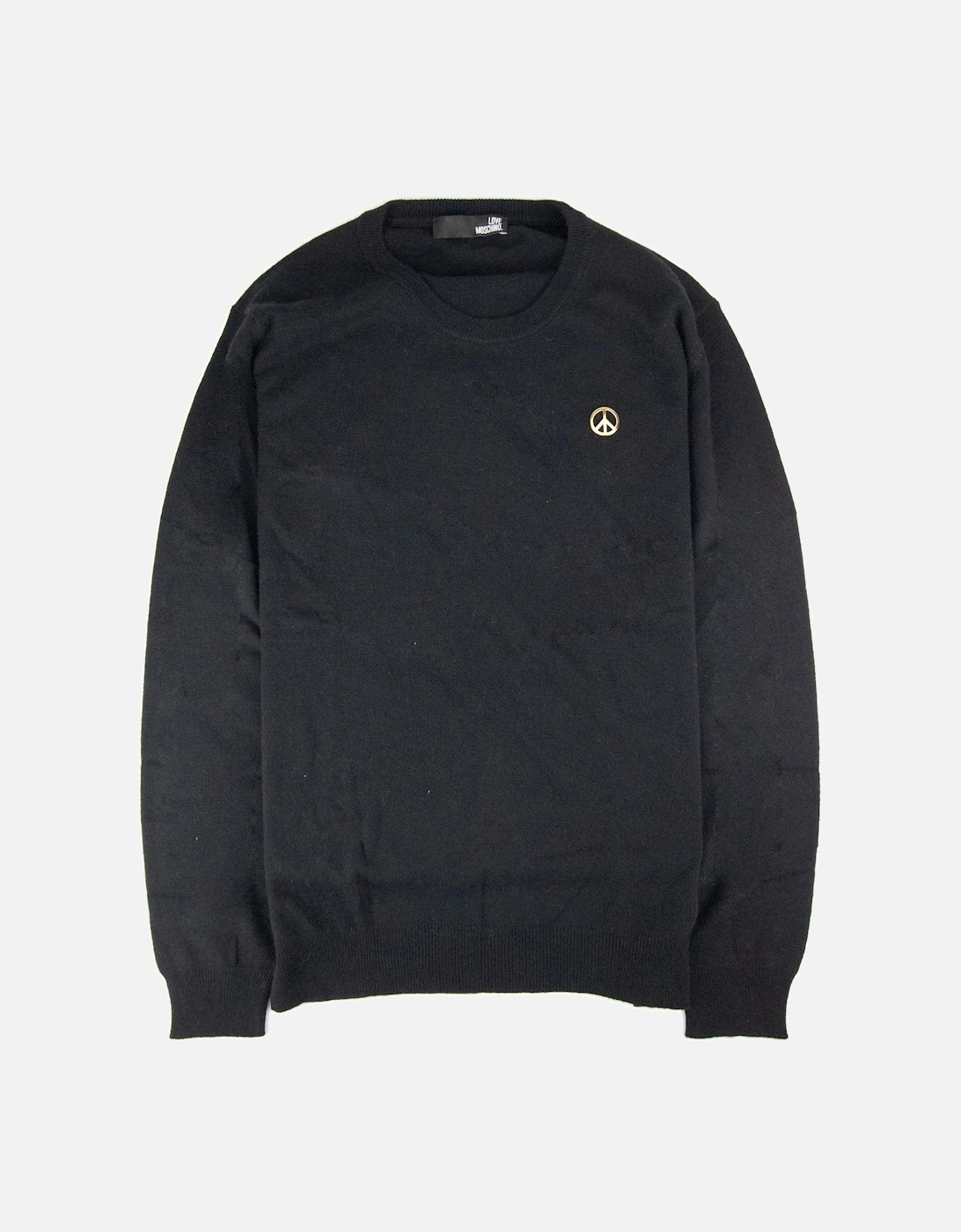 Gold Peace Logo Sweatshirt Black SA30, 3 of 2