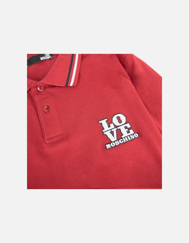 Embroidered Logo S/s Polo Burgundy