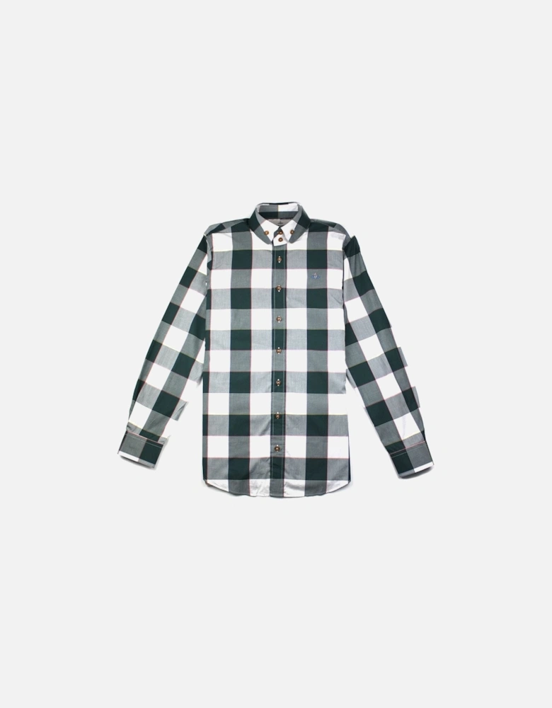Double Button Shirt Green Check