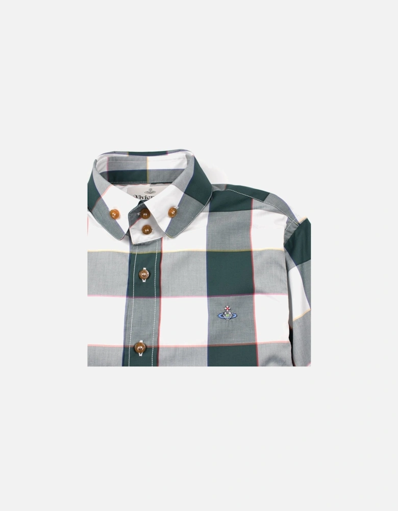 Double Button Shirt Green Check