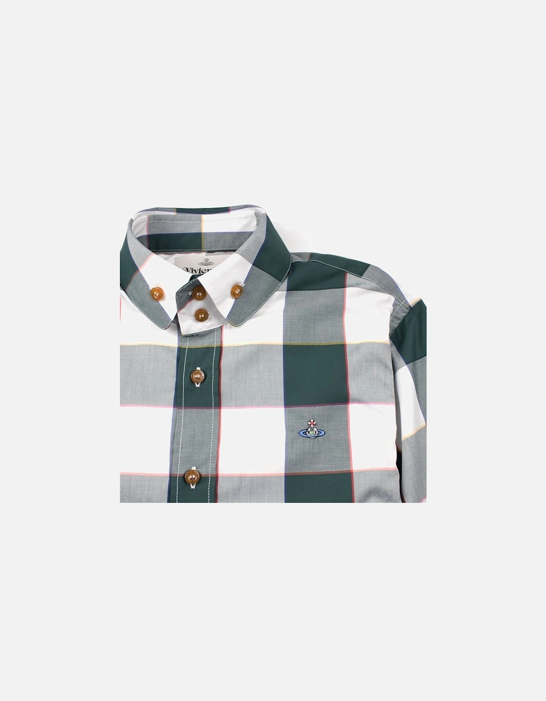 Double Button Shirt Green Check