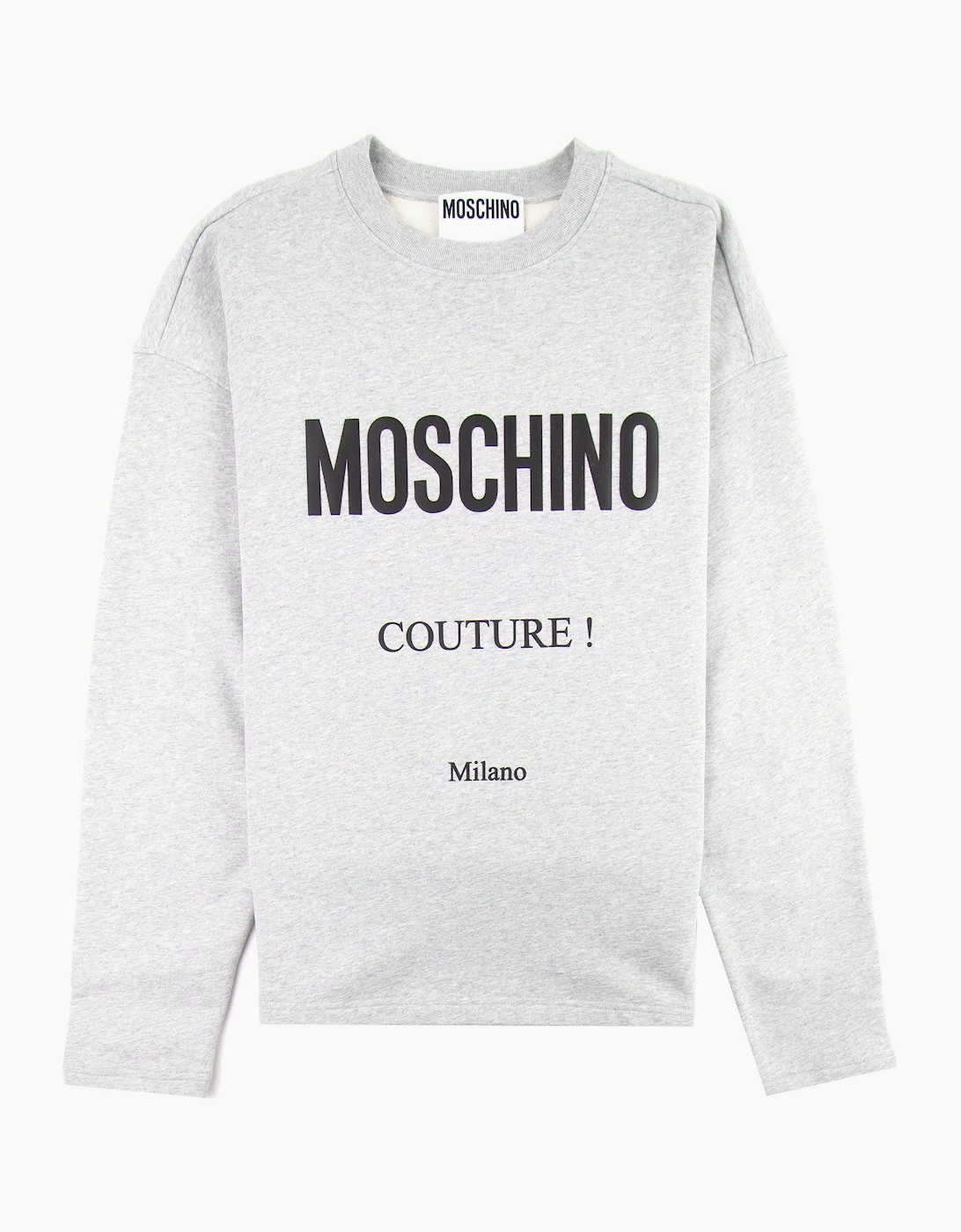 Moschino Men's Grey Couture Cotton Sweatshirt With Logo  Size 48