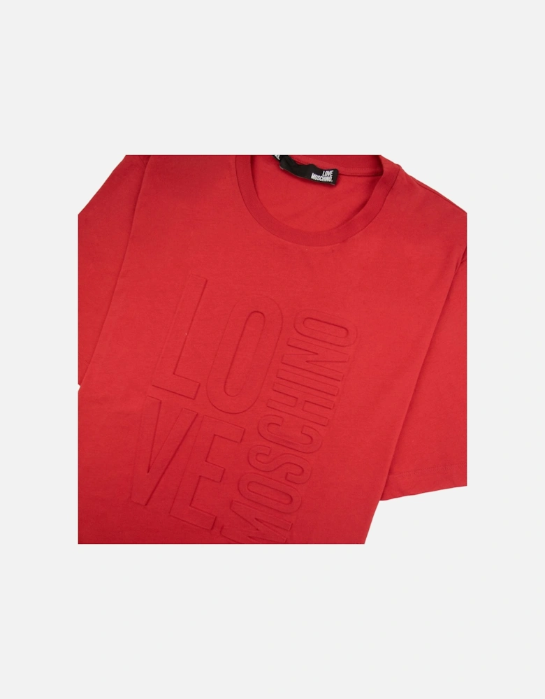 Embossed Logo T Shirt Red