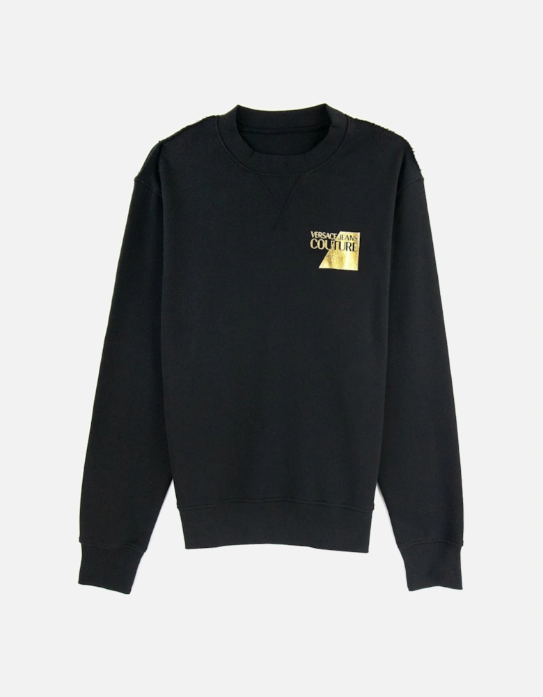 Jeans Couture Sweatshirt Foil Logo Chest Black