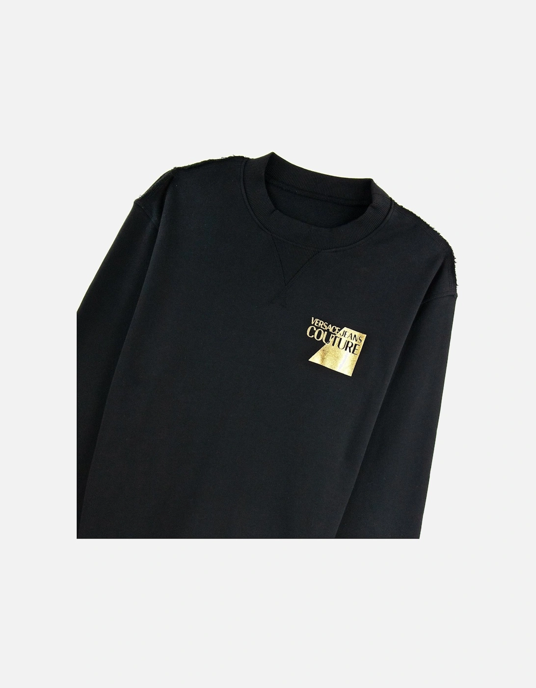 Jeans Couture Sweatshirt Foil Logo Chest Black