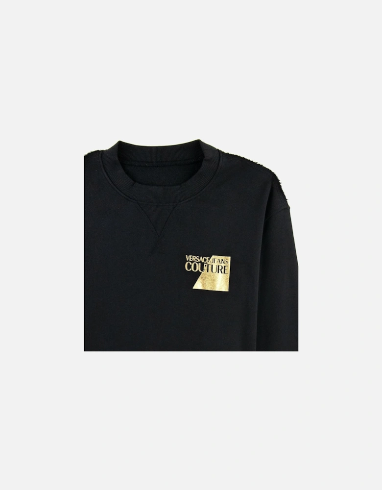 Jeans Couture Sweatshirt Foil Logo Chest Black