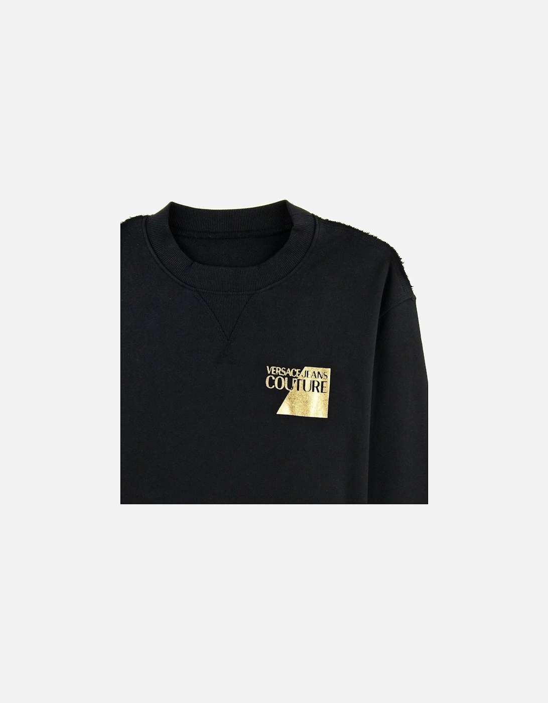 Jeans Couture Sweatshirt Foil Logo Chest Black