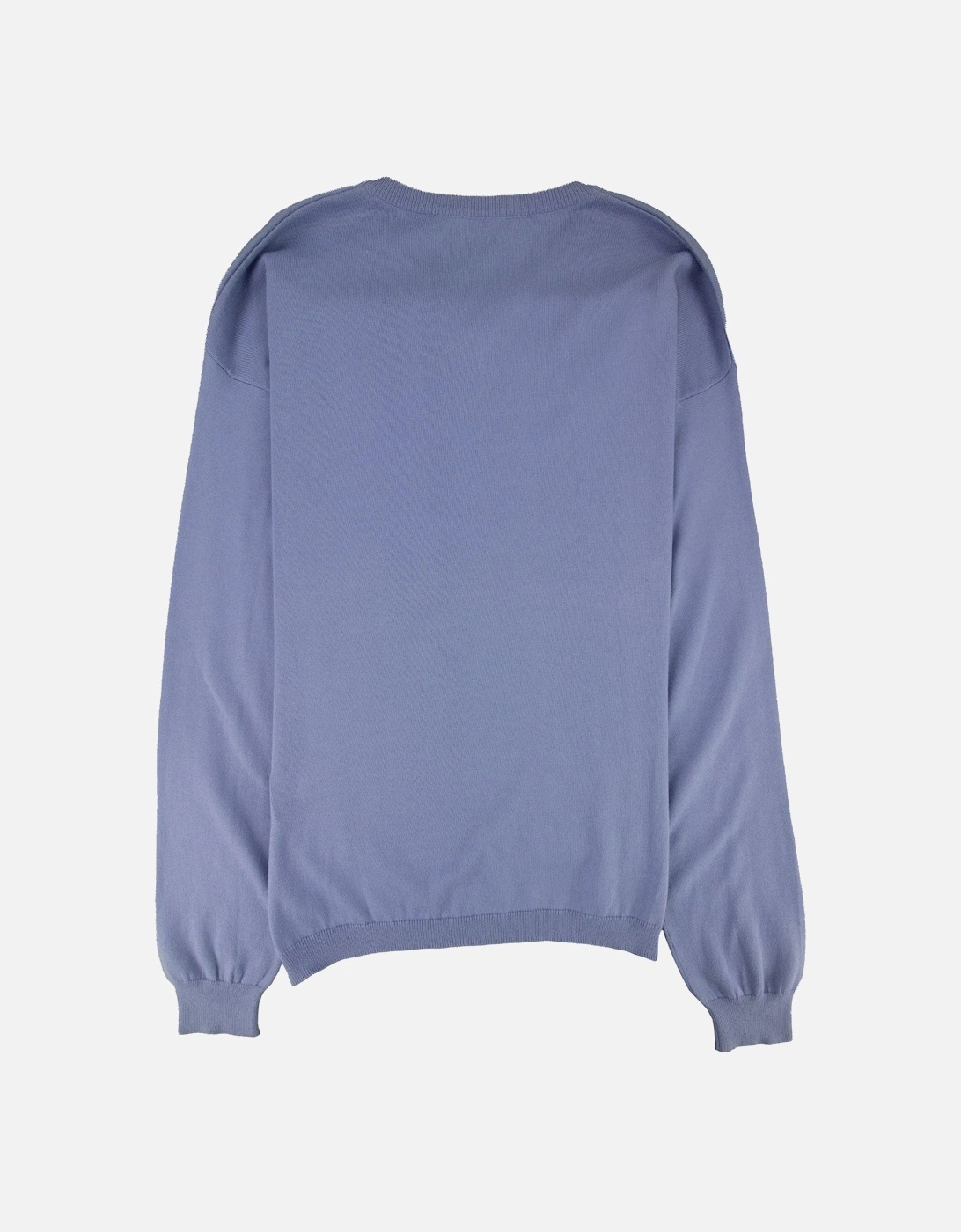 V Neck Knitted Sweatshirt Sky Blue