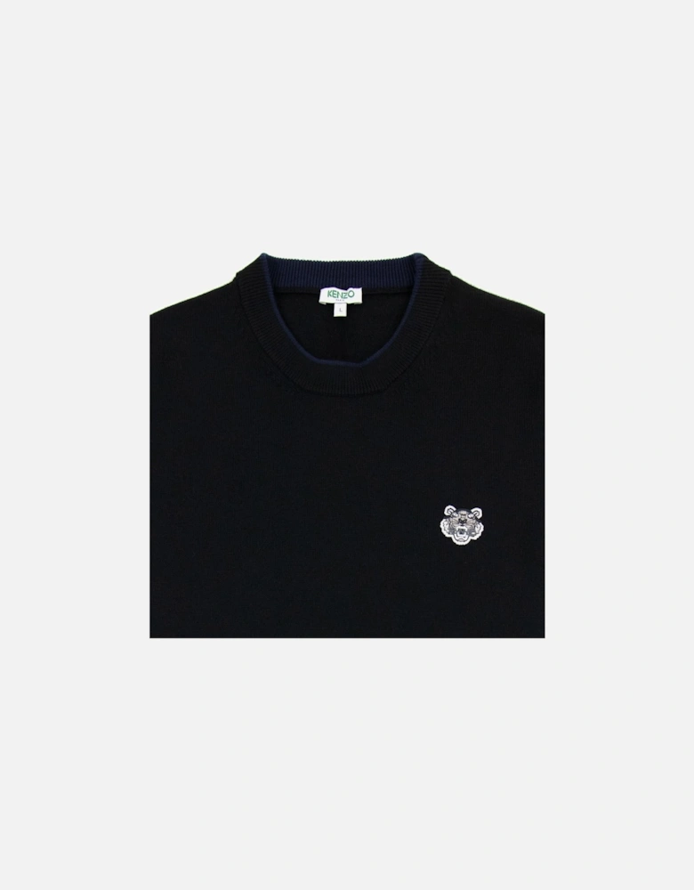 Small Tiger Chest Logo Knitted Sweatshirt Black/blue