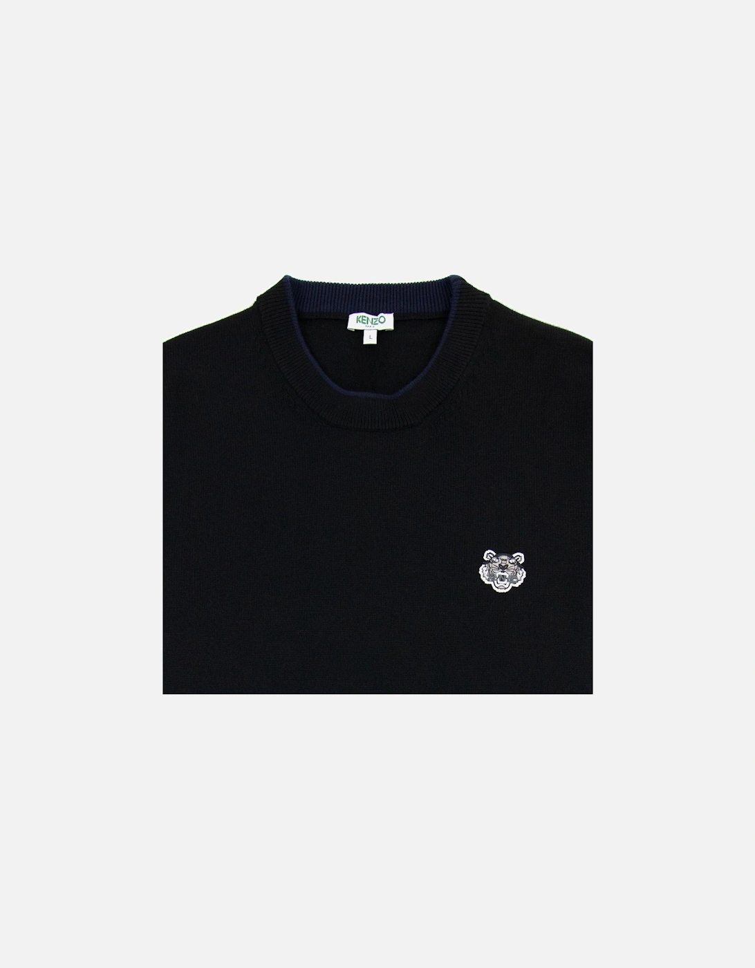 Small Tiger Chest Logo Knitted Sweatshirt Black/blue