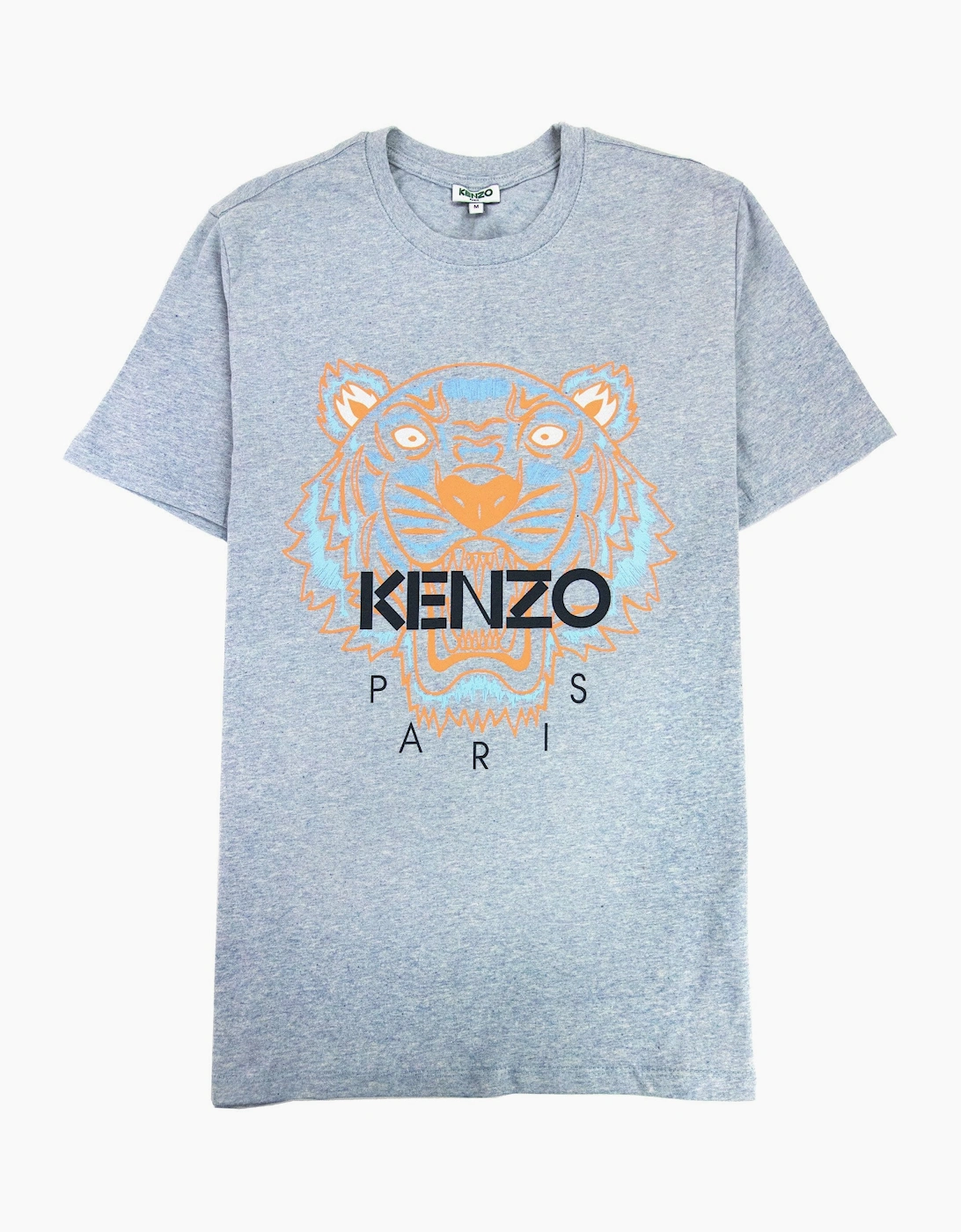 Men's Kenzo Icon Tiger T-shirt Grey/Orange - Size: 36