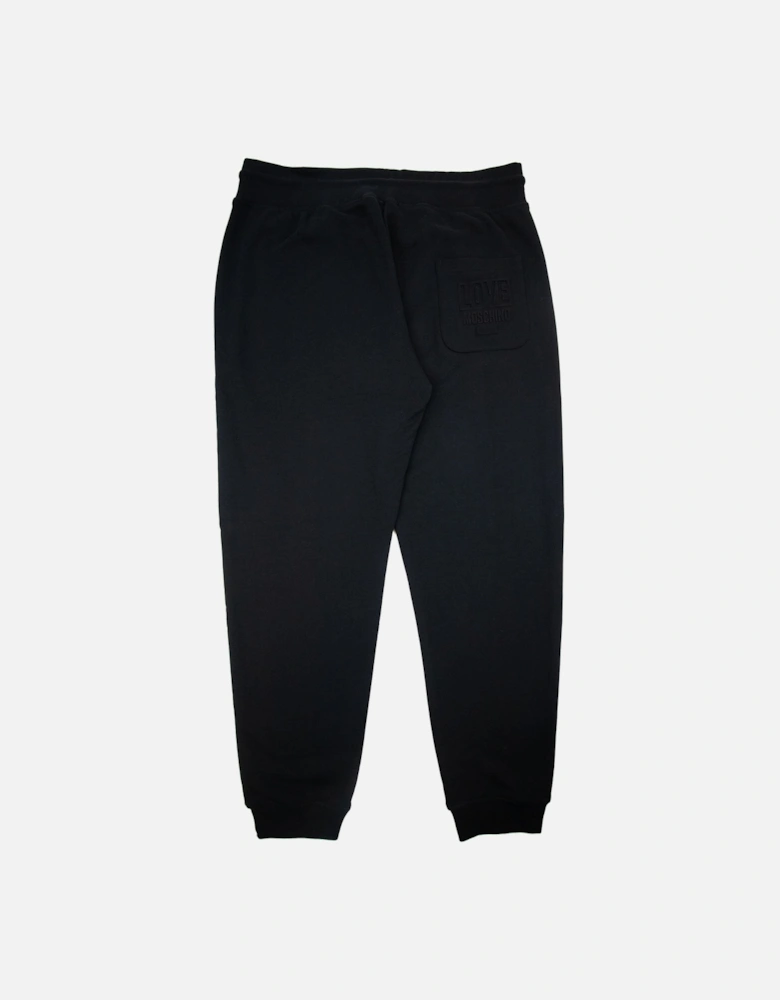 Back Pocket Embossed Logo Tracksuit Pants Black