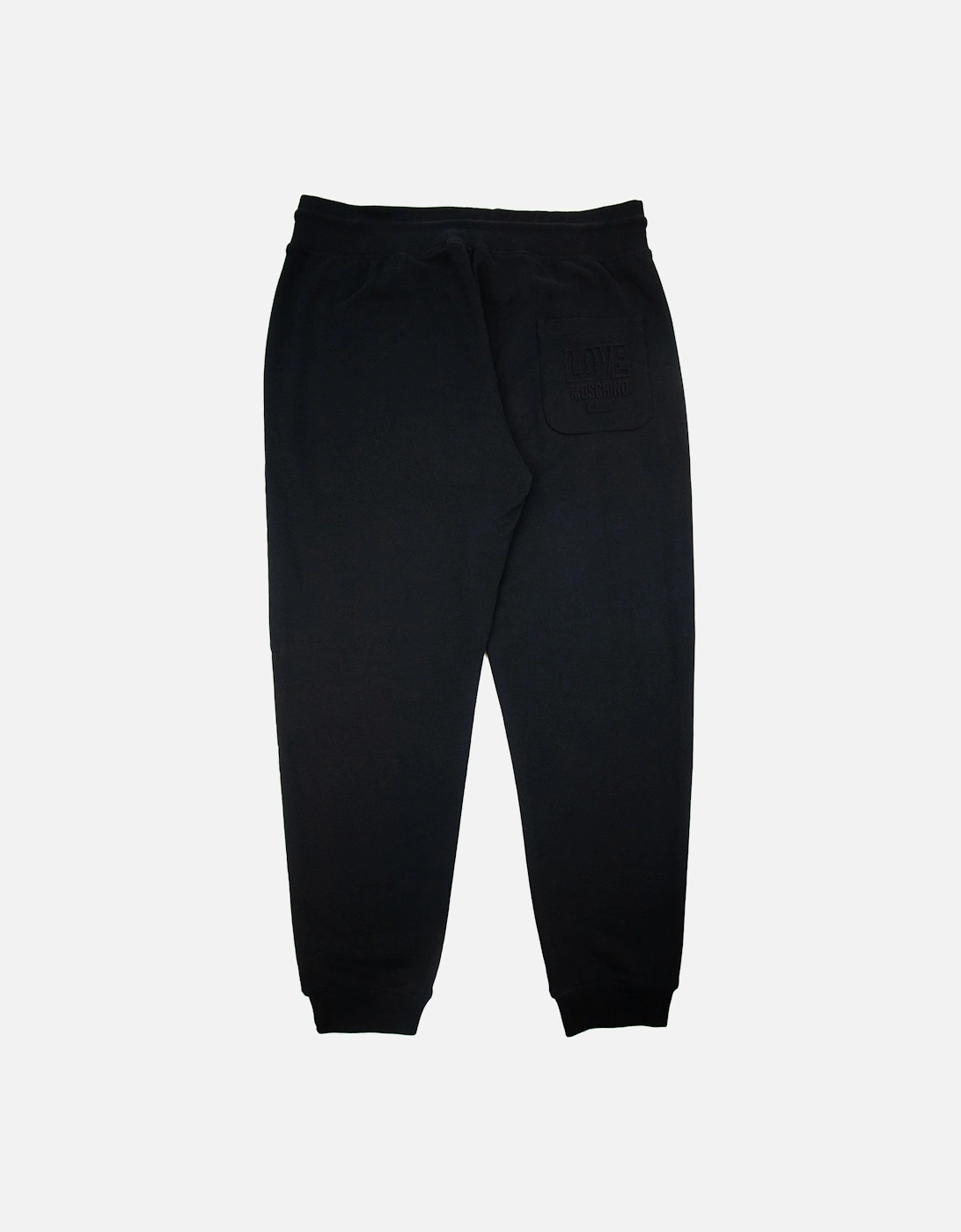 Back Pocket Embossed Logo Tracksuit Pants Black