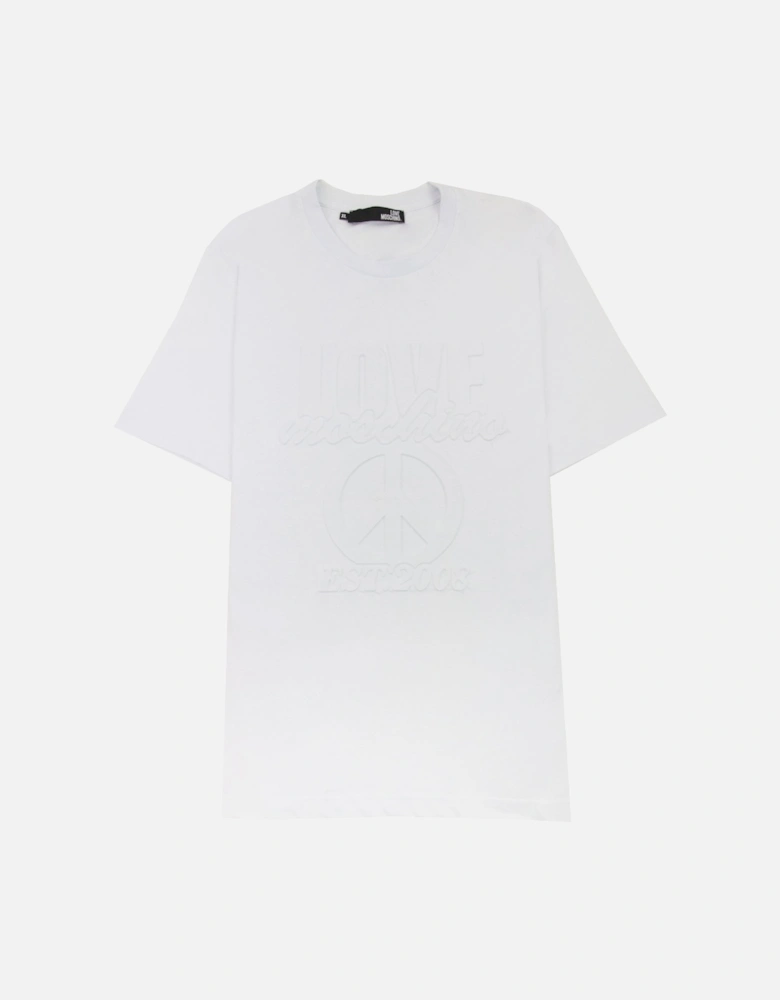 Embossed Peace Logo T-shirt White