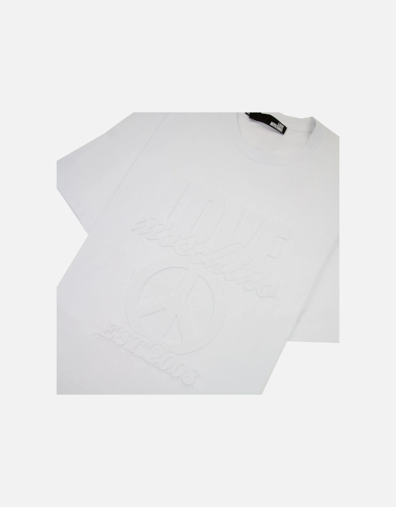 Embossed Peace Logo T-shirt White