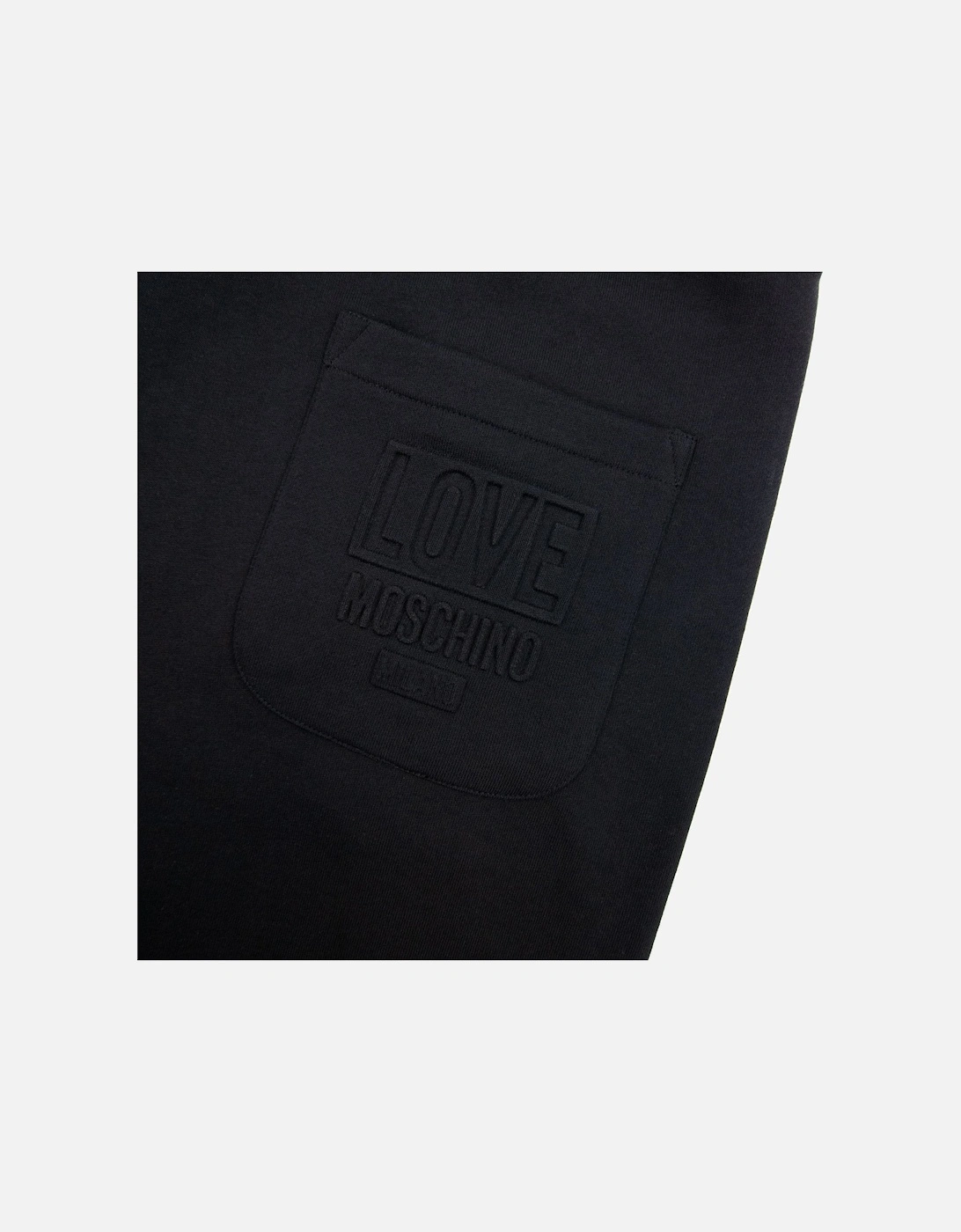 Back Pocket Embossed Logo Tracksuit Pants Black