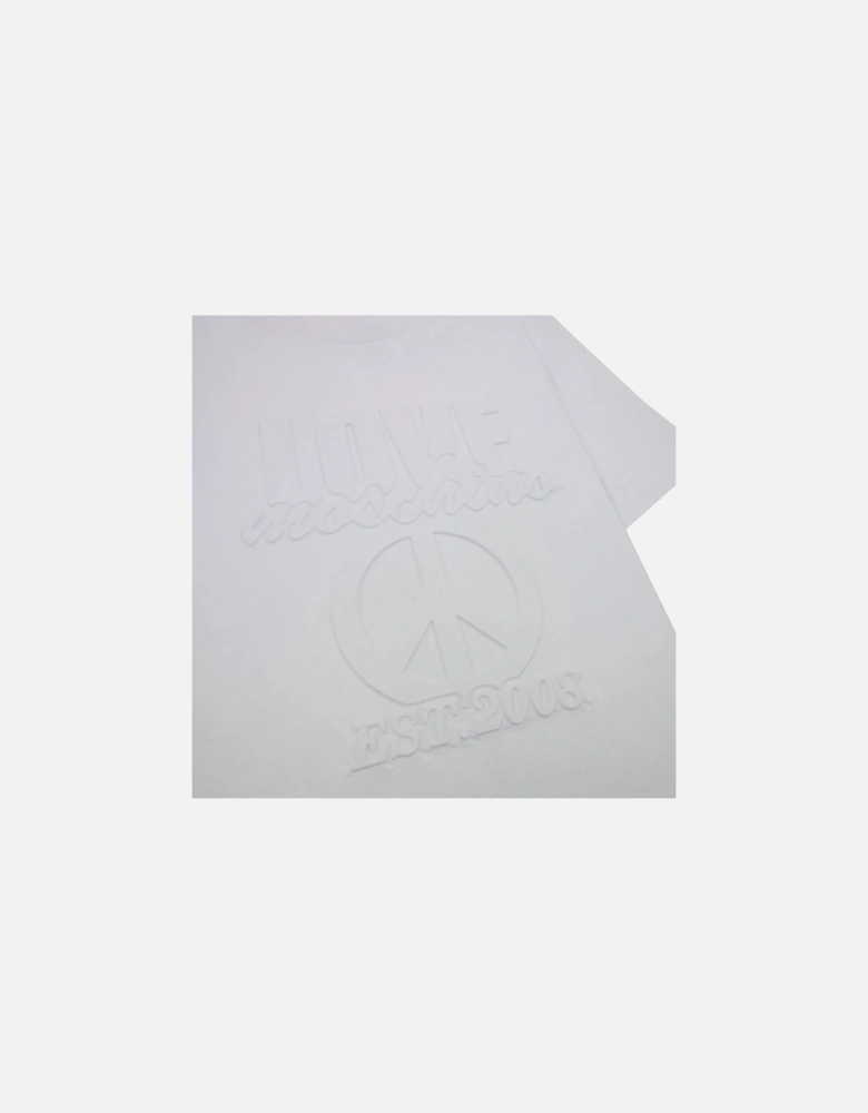 Embossed Peace Logo T-shirt White