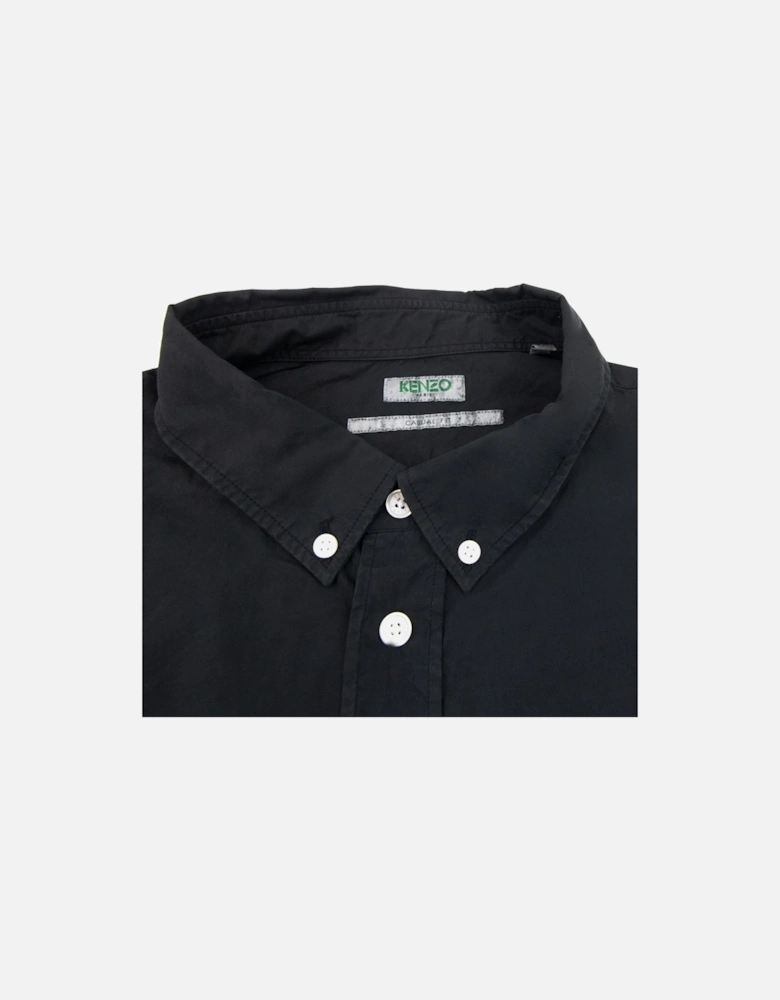 Casual Embroidered Tiger Shirt Black