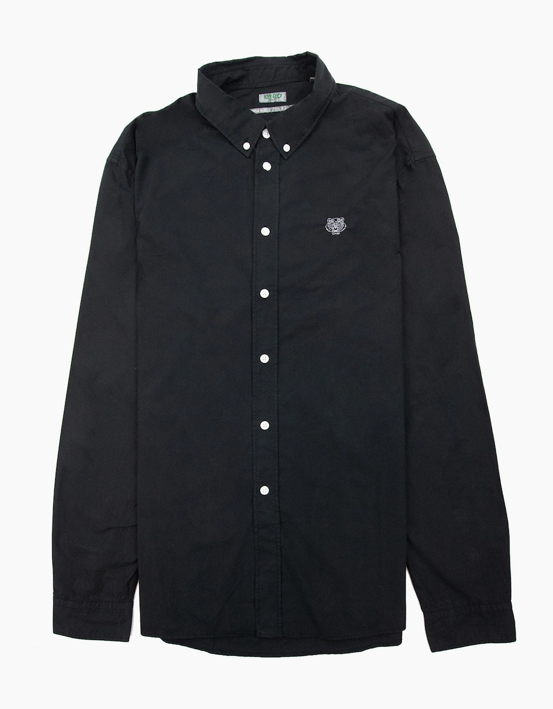 Men's Kenzo Casual Embroidered Tiger Shirt Black - Size: 38/Regular