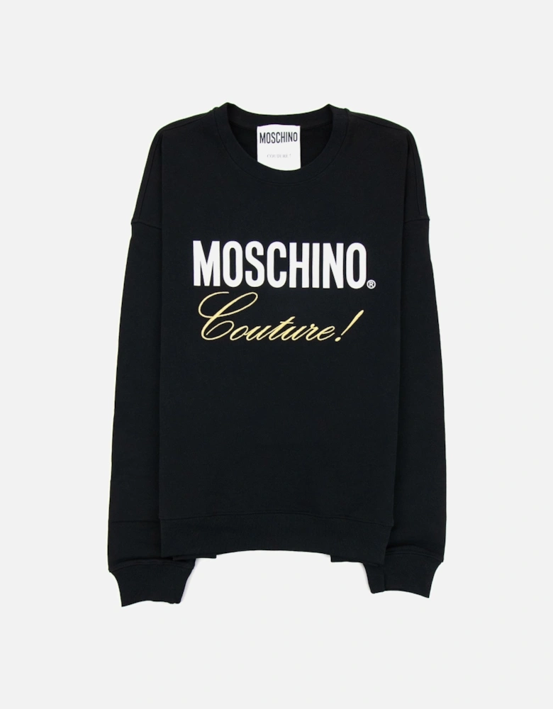 Couture Script Print Logo Jumper Black