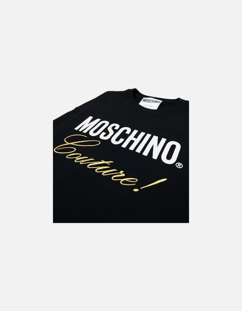 Couture Script Print Logo Jumper Black