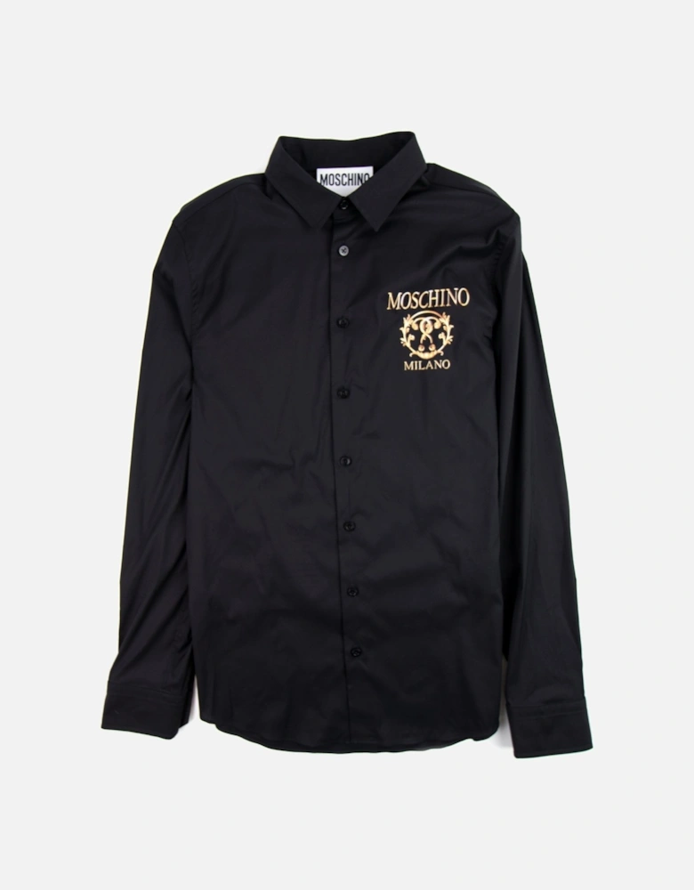 Couture Question Mark Poplin Shirt Black