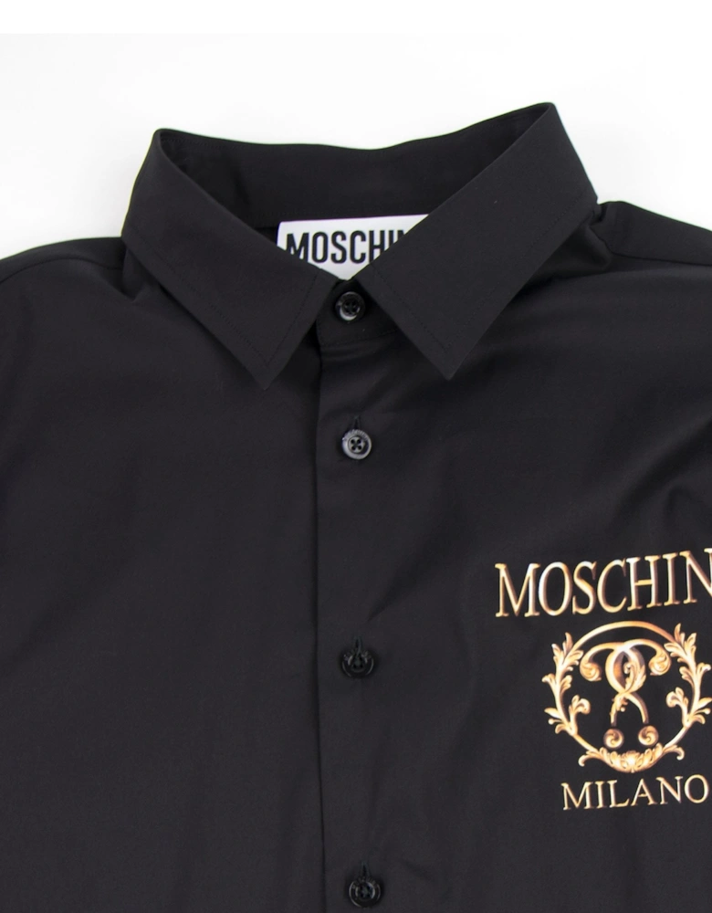 Couture Question Mark Poplin Shirt Black