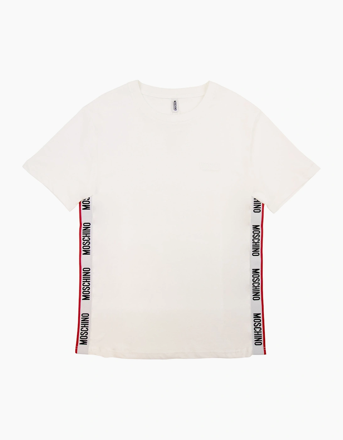 Moschino Men's White Underwear Chest Logo Tape T Shirt 0001 - Size: 34