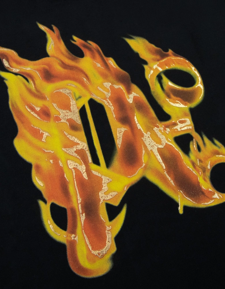 Burning Monogram T Shirt Black/gold