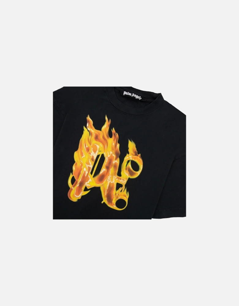 Burning Monogram T Shirt Black/gold