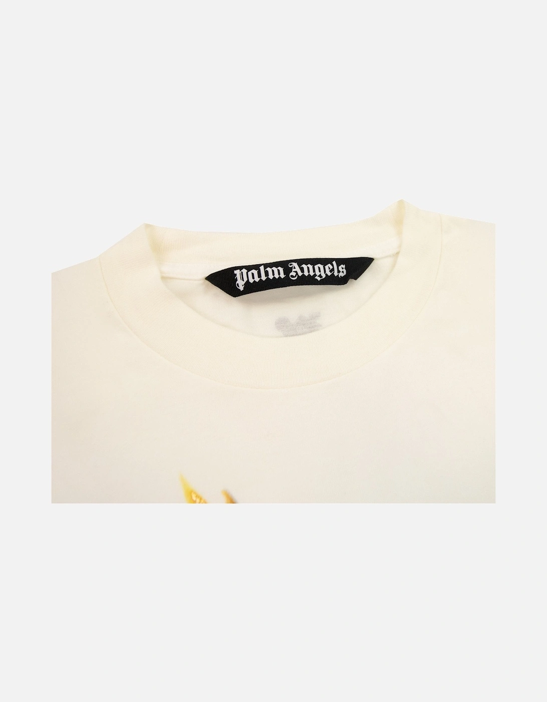 Burning Monogram T Shirt White/gold