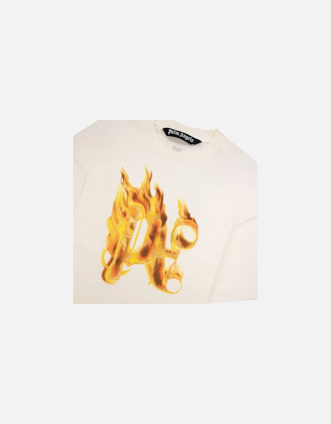 Burning Monogram T Shirt White/gold