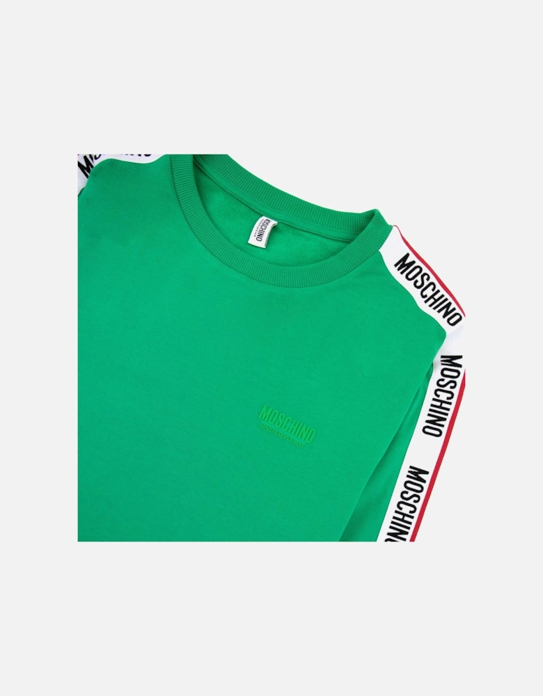 Underwear Tape Logo Crew Neck Sweatshirt Green