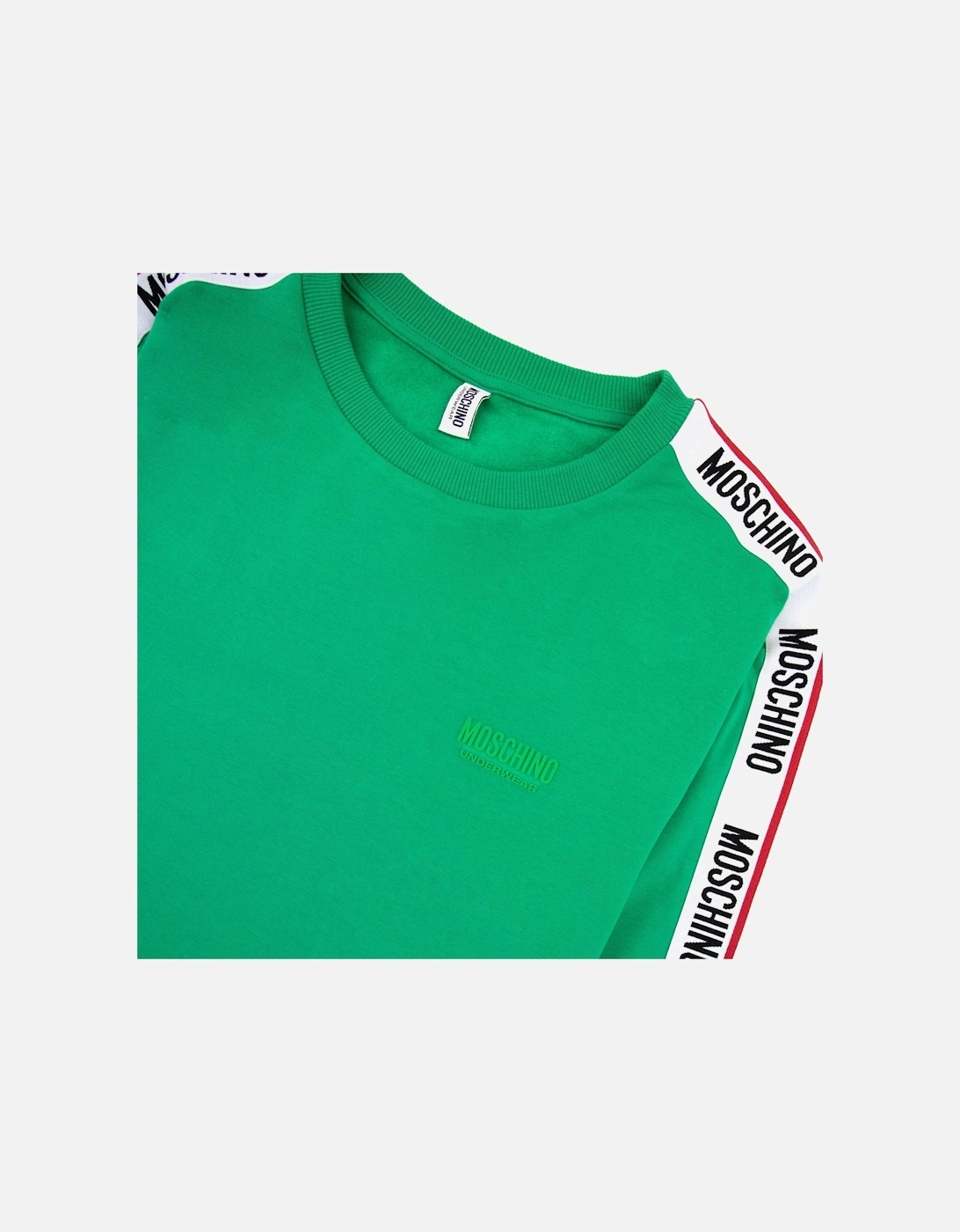 Underwear Tape Logo Crew Neck Sweatshirt Green