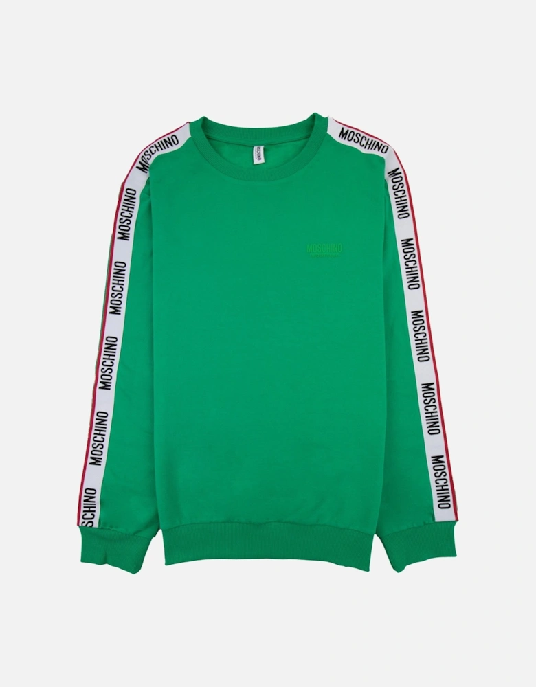 Underwear Tape Logo Crew Neck Sweatshirt Green