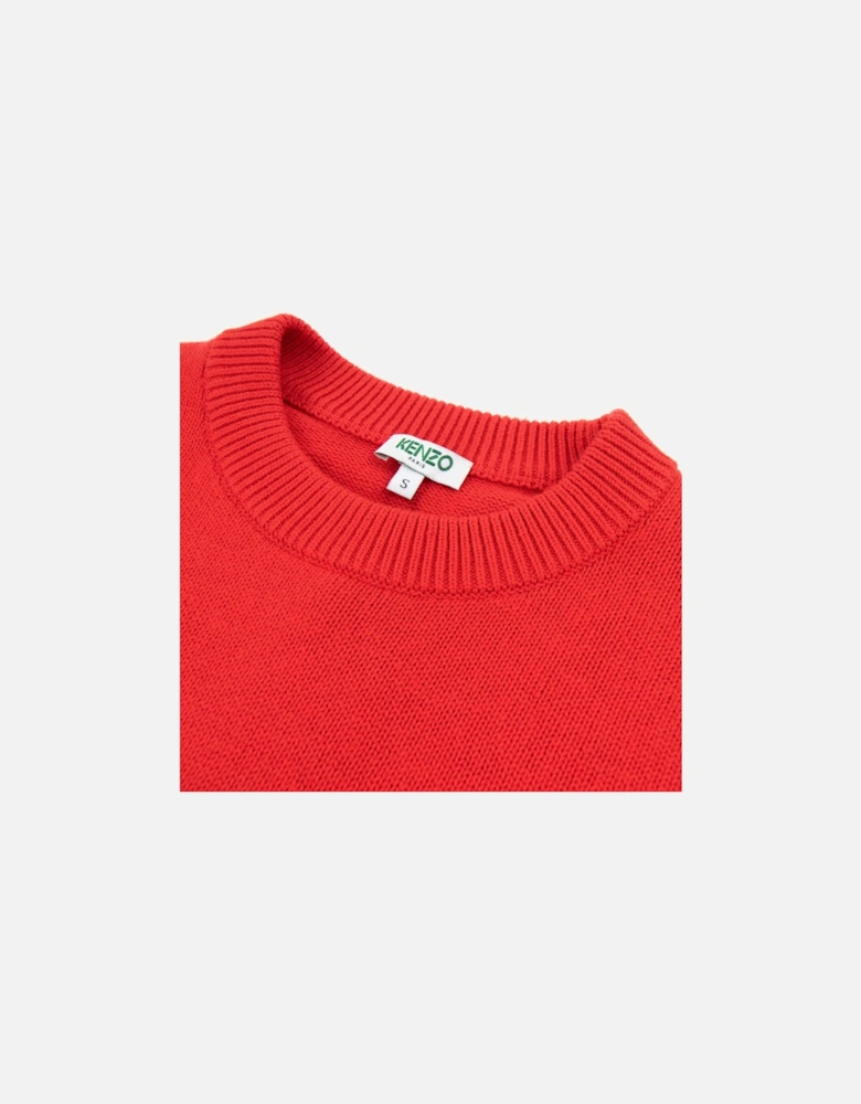 Knitted Jumping Tiger Sweat Red