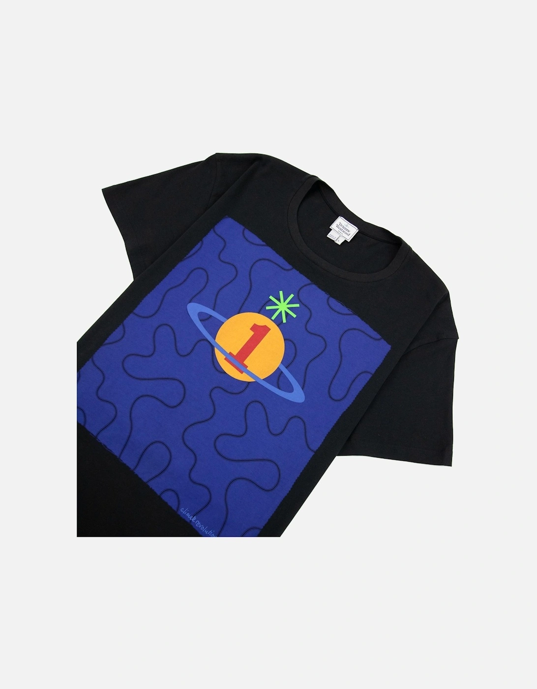 Squiggle Logo Print T Shirt Blue/black