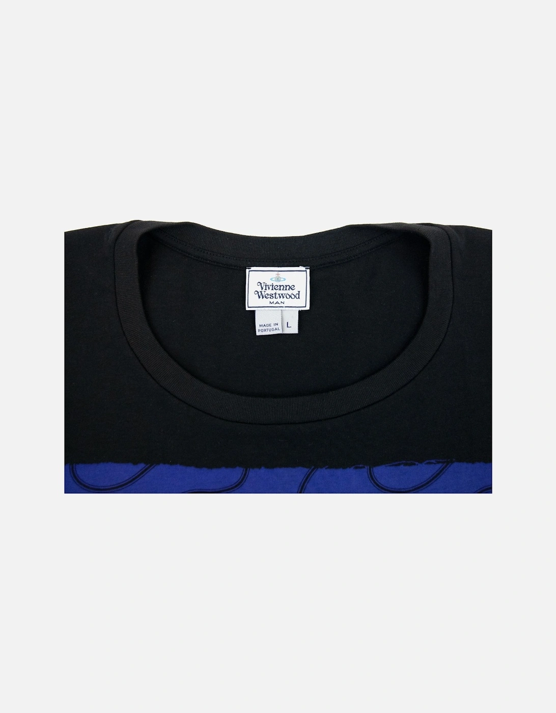 Squiggle Logo Print T Shirt Blue/black