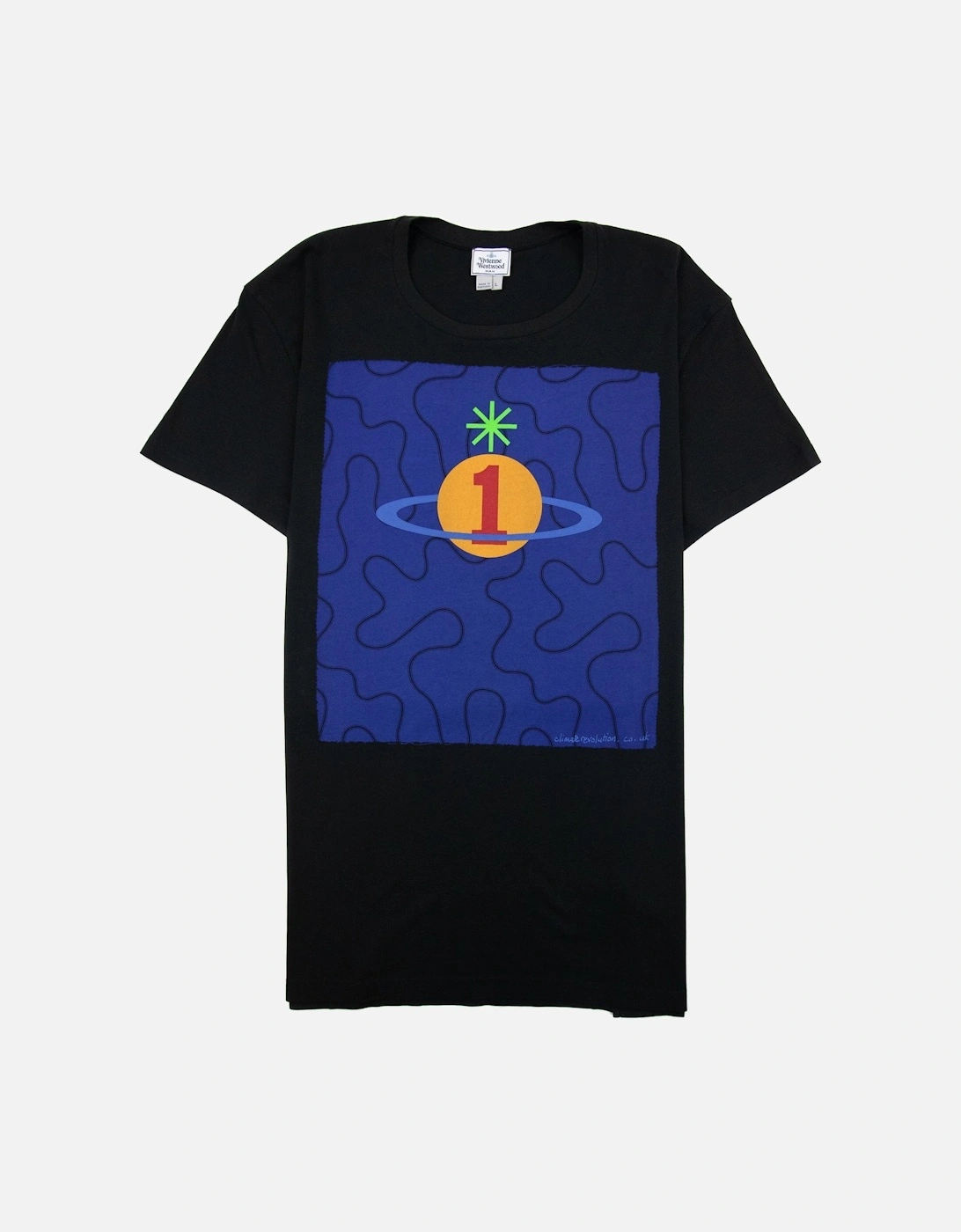 Squiggle Logo Print T Shirt Blue/black, 4 of 3