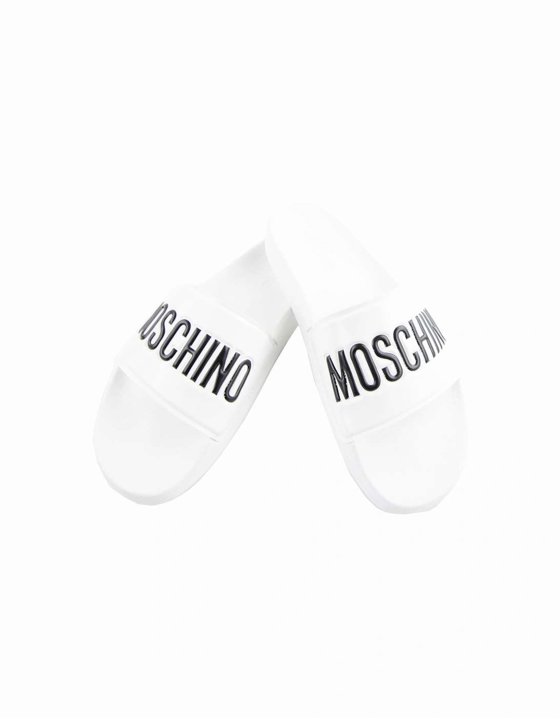 Couture Pool Slides With Logo White